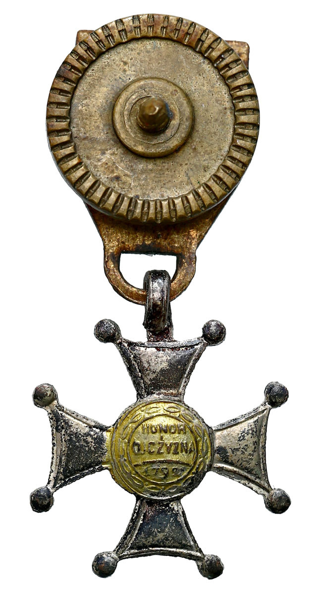 II RP. Miniaturka Krzyża Srebrnego Virtuti Militari
